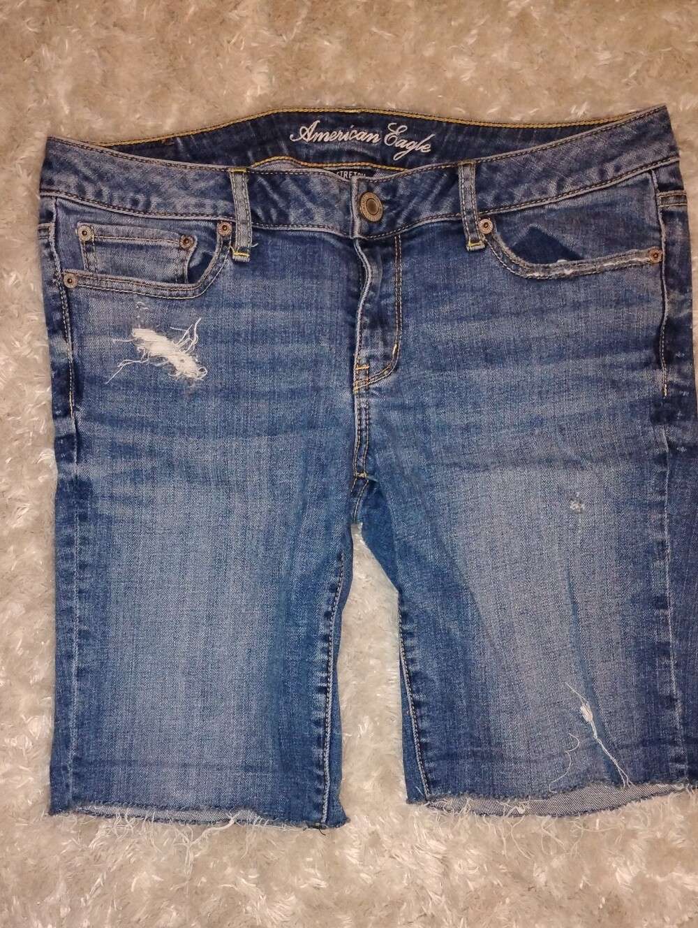 American Eagle Vintage Distressed Denim Bermuda Shorts - Size 8
